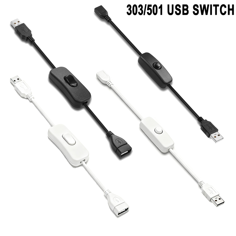 USB Switch Cable with ON/OFF Extension Cable 28cm for 5V LED Strip Light String USB Gadget Power Supply Device Tools 501 303