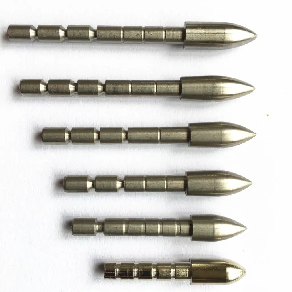12pcs 70 80 90 100 110 120 Grain Stainless Steel Bullet Point Tip For ID 4.2 mm carbon Arrow Shaft  Archery Bow Hunting 3