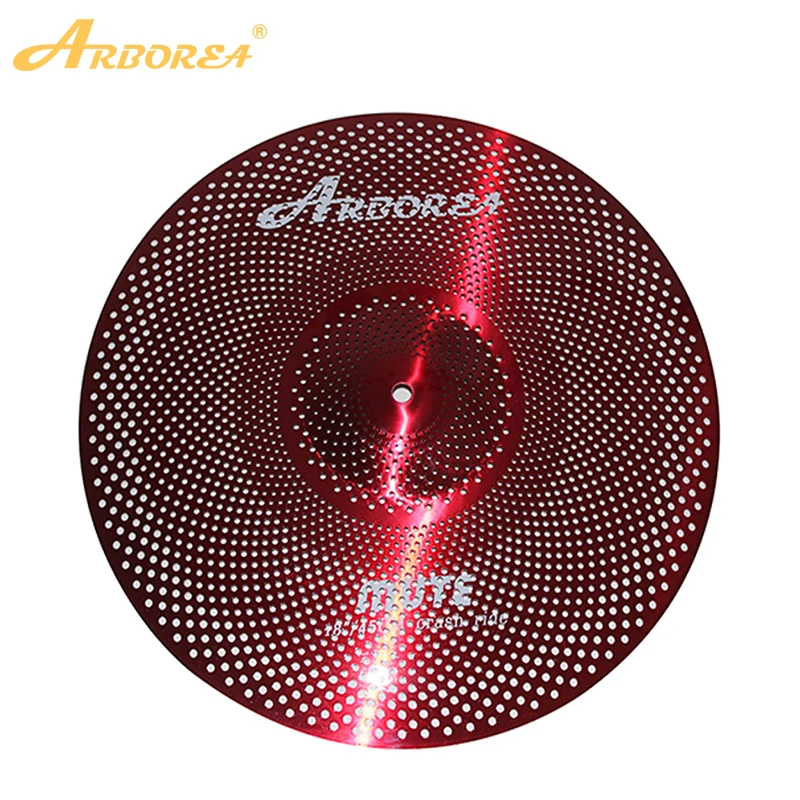 Arborea Red Low Volume Cymbal Set 14"Hi-Hat+16" Crash+18" Crash+20" Ride +Bag for Practice