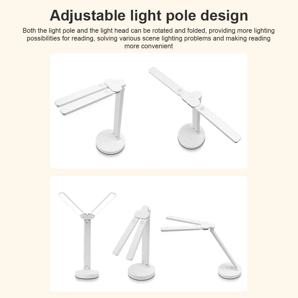 LED Desk Lamp 3 Levels Dimmable Touch Night Light USB Rechargeable Eye Protection Foldable Table Lamp For Bedroom Bedside Readin 3