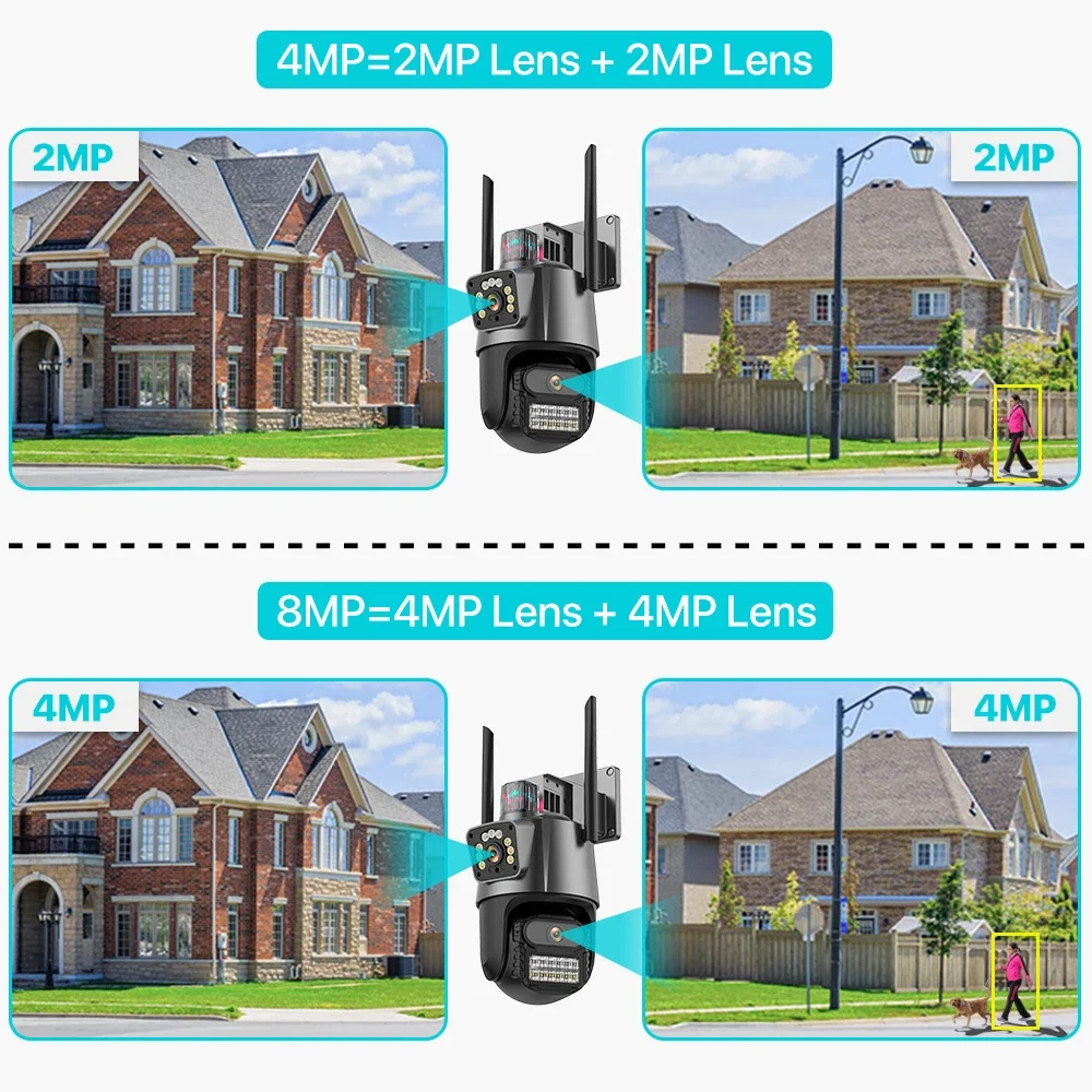 كاميرا مراقبة WiFi PTZ بدقة 8 ميجابكسل مع شاشة مزد...