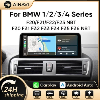 Radio para coche AINAVI para BMW Serie 1 2 3 4 F20 F21 F22 F23 F30 F31 F32 F33 F34 F35 F36 NBT Bluetooth Inalámbrico Carplay Android Auto Estéreo para coche Pantalla para coche Sistema de infoentretenimiento para coche Android Auto Inalámbrico Sistemas inteligentes para coche Radio para coche 10.25 pulgadas 1
