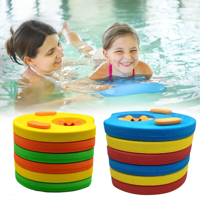 6pcs/Set Kids EVA Foam Swim Discs Swimming Exercises Floating Sleeves Armbands For Toddlers Inflatable Pool Playing Water 1