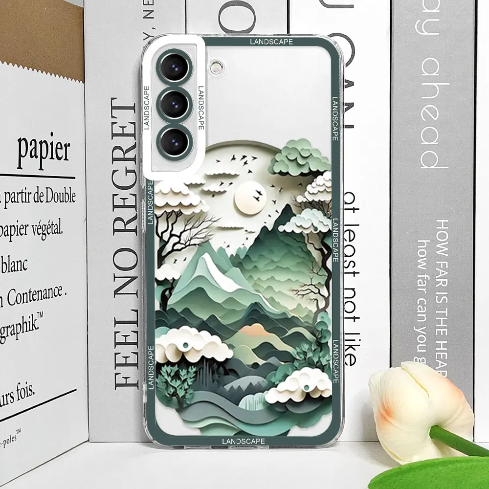 Creative Mountain Landscape Transparent Phone Case Cover