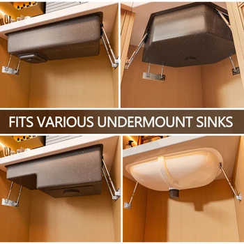 ชุดติดตั้งอ่างล้างจานแบบติดตั้งใต้เคาน์เตอร์ รูปทรงเพชร รองรับอ่างล้างจานสแตนเลสและอะลูมิเนียม พร้อมขายึดปรับระดับได้ สำหรับห้องครัว 2