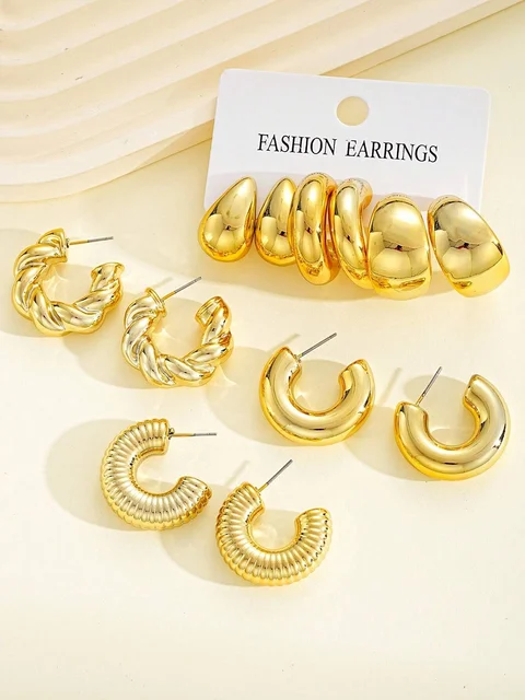 12pcs/Set Classic Fashion Twist C Shape Tear Drop Design