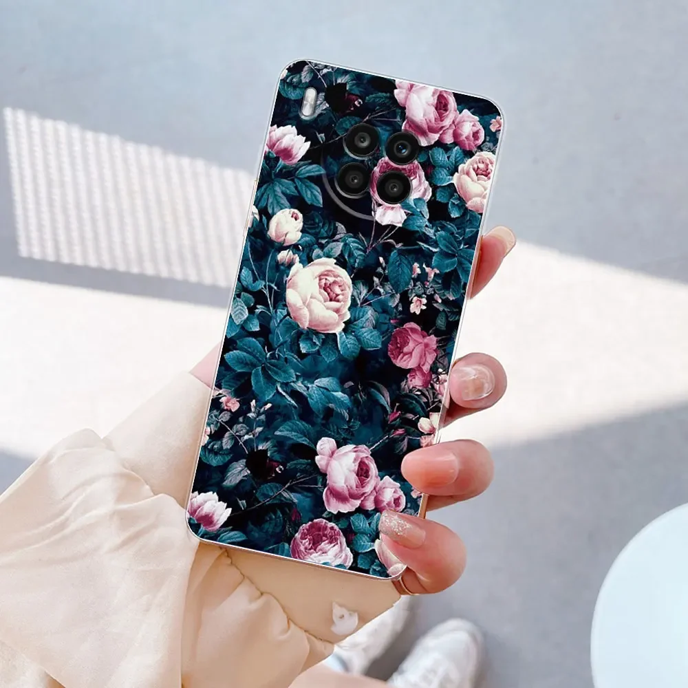 Elegant Marble Soft Silicone Clear Case for Honor and Nova Series - Premium Shockproof Bumper Protection