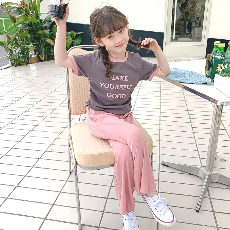 

Little Girl Summer Short-sleeved Two-piece Set Girls' Clothing Fashionable Suit New Children's Summer Clothes