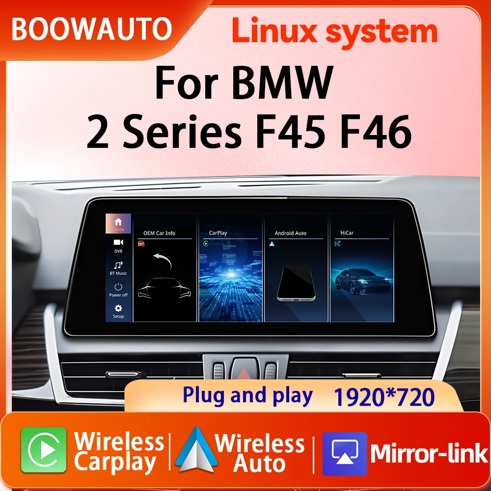 Para BMW Serie 2 F45 F46 NBT EVO NUEVO Reproductor Multimedia Inalámbrico Carplay para Auto, Pantalla Táctil de Video, Monitor Android Auto, Sistema Linux 1