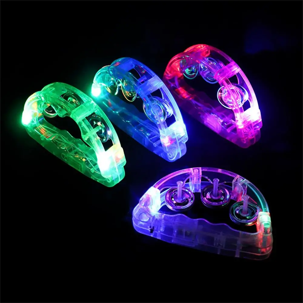 

Light Up LED Tambourine Concert Shaking Glowing Hand Rattle Bell Sensory Toy Noisemakers Flashing Tambourine Musical Instrument