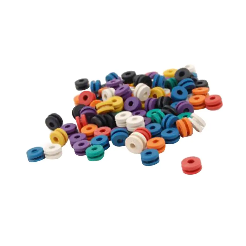 100Pcs DIY Multi-Color Rubber Full Grommets Nipple Tattoo Supplies Machine  Parts