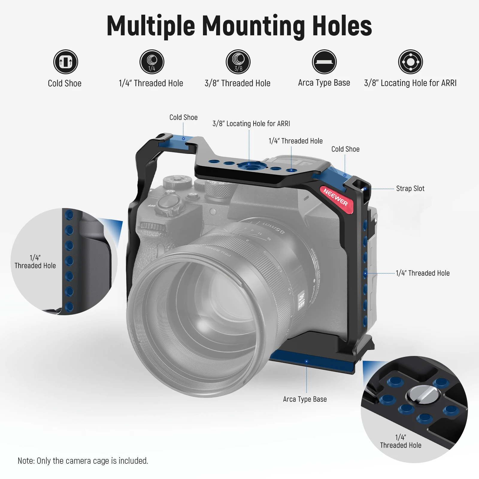 Full Camera Cage For Sony a7R V/a7R IV/a7 IV/a7S III/a1 Aluminum Video Camera Ri