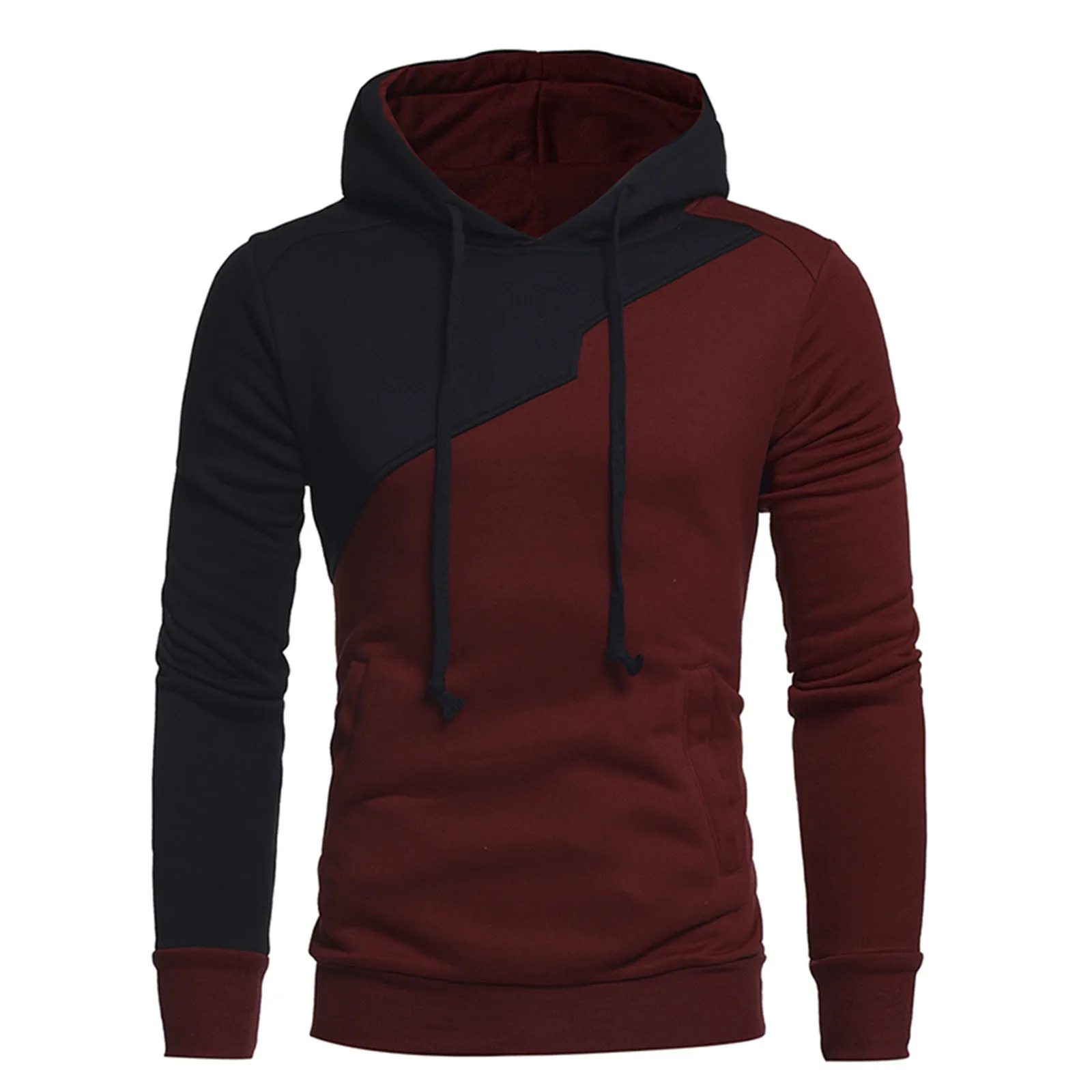 

Mens Hooded Sweater Winter Stitching Long Sleeve Hooded Pullover Loose Sweatshirt Oversize Hoodie Street Sportswears Sweatshirts