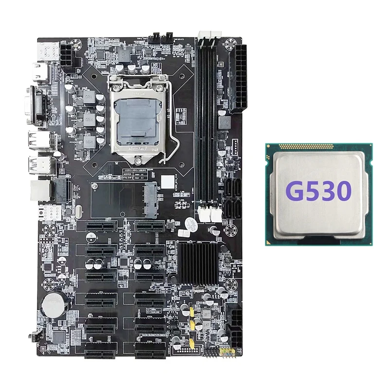 new pc motherboard B75 12 PCIE ETH Mining Motherboard+G630 CPU LGA1155 MSATA USB3.0 SATA3.0 Support DDR3 RAM B75 BTC Miner Motherboard best motherboard 