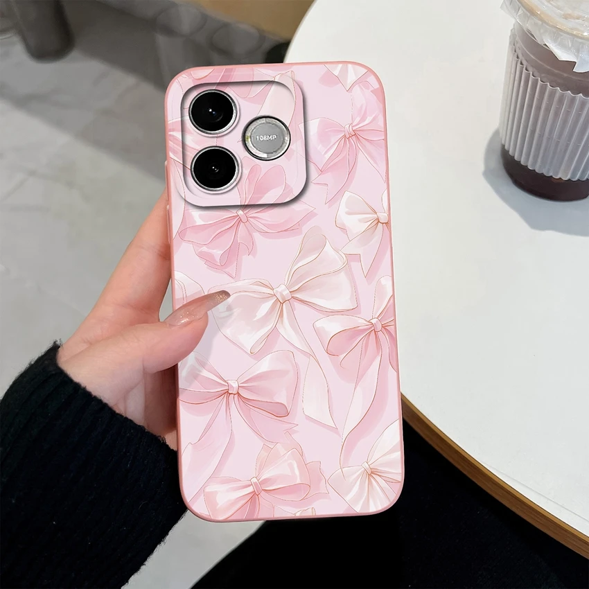 Luxury Bow Print Soft Silicone Anti-Drop Case - Lightweight & Smooth Finish