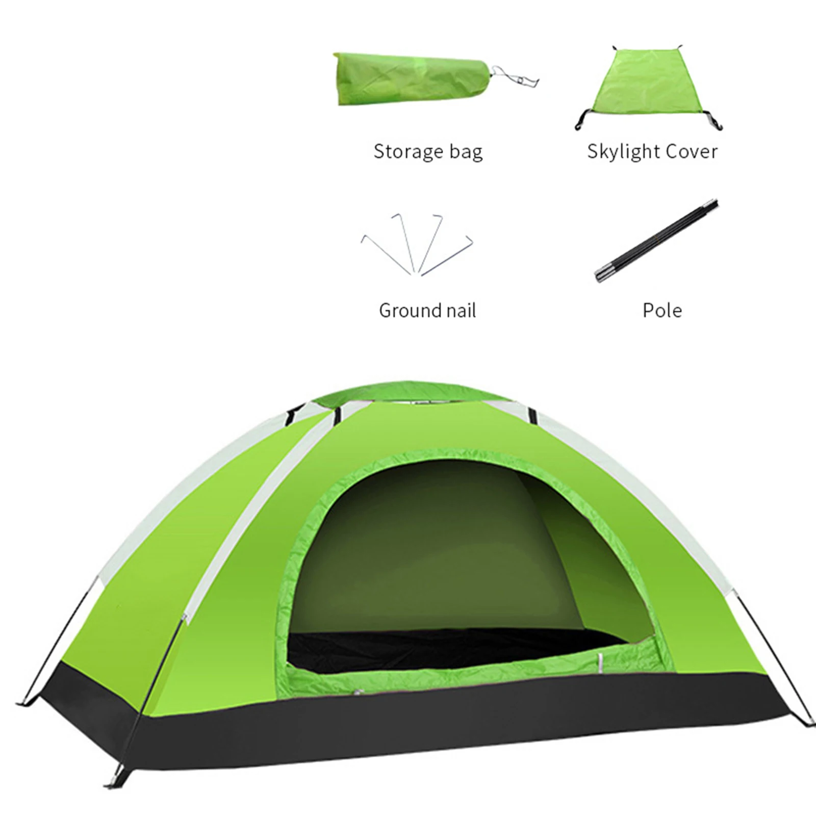 All-Weather Outdoor Enthusiast Tent 1-2 Person Portable Shelter With Screen Door Rainfly Carry Bag Trekking Camping Supplies