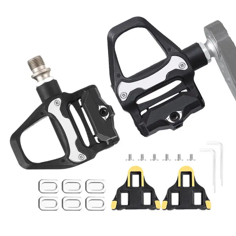 

Mountain Bike Pedals Durable Non-Slip Bike Pedals SPD Spin Bike Bicycle Pedals Reflective Straps For Road Cycling Exercise