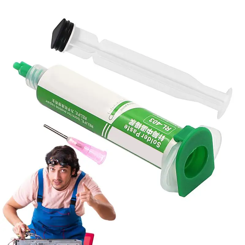 

Solder Flux Paste Strong Soldering Flux No Clean Needle Pushing Silver Tin Paste Sn63/Pb37 Flux Paste Needle Pushing For Tin