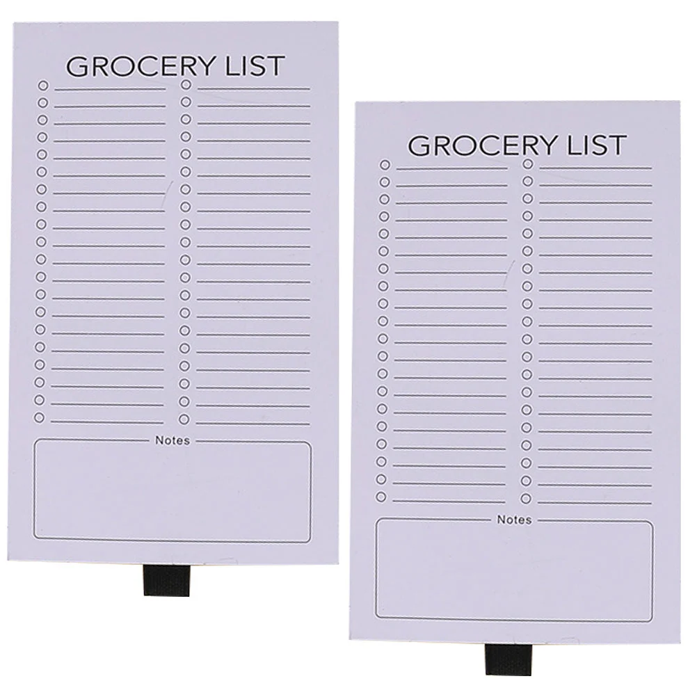 

2 Pcs Scratch Pad List Magnetic Pads for Refrigerator Shopping Notepads Magnets Fridge Grocery Single