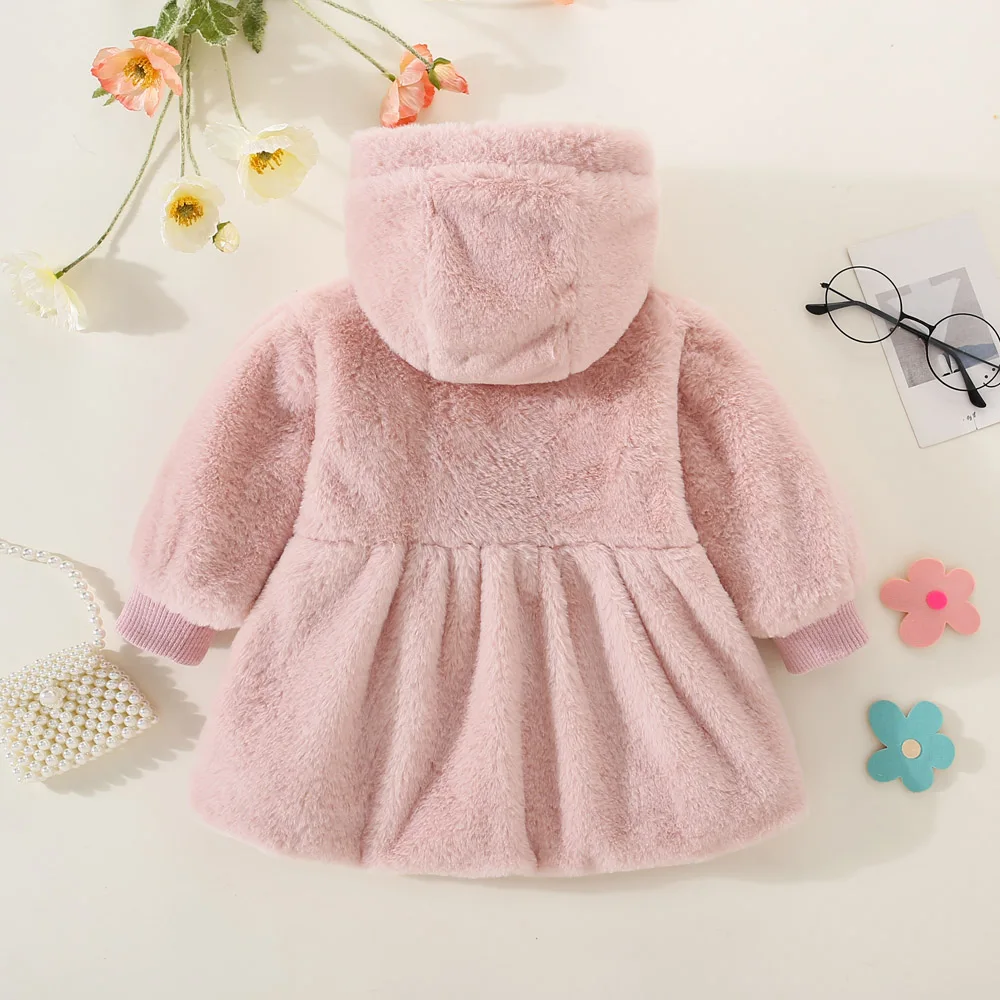Winter Newborn Girls Long Sleeve Fur Cotton Coat Hooded Thickened Baby Coat Children's Fashion Baby Clothing Free Bag kids jackets winter coat