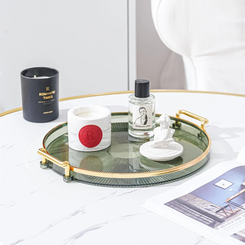 Round Tray Home Living Room Coffee Table Put Teacup Water Cup Storage Tray tea tray