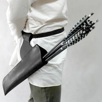 Archer medievale Tiro con l'arco Faretra per anca Cacciatore avario Accessorio per costume cosplay Borsa porta freccia in pelle PU LARP Puntelli di Halloween