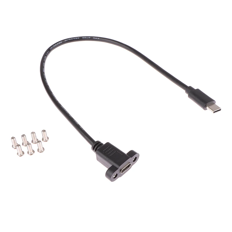 USB Type C to Micro USB Panel Mount Extension Cable - Male to Female Extender Cord