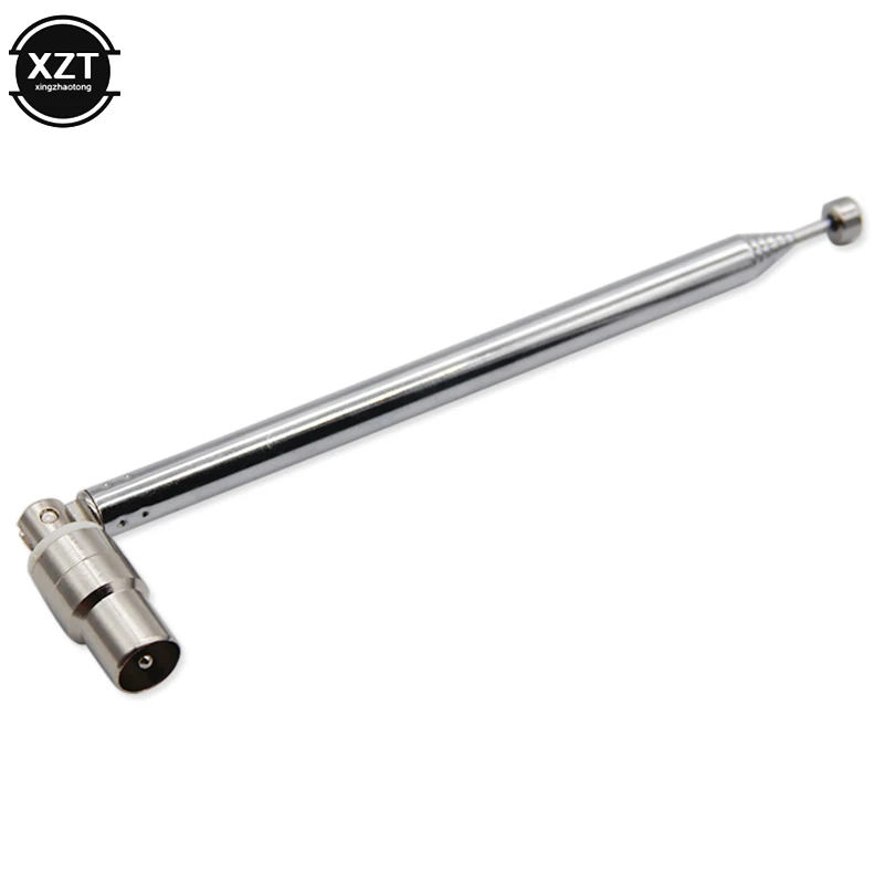 Universal Telescopic Antenna for Electronic Radio DVD Antenna 7 Sections 15dbi DVB-T TV HDTV Antenna IEC Male Connector Aerial