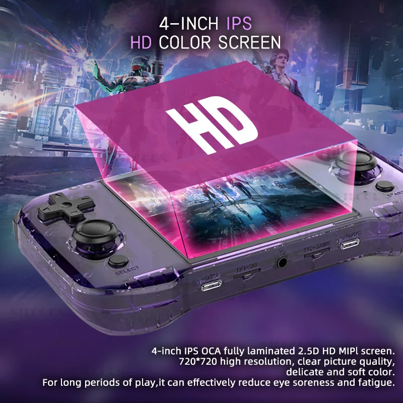 R46S Retro Handheld Game Console Linux System 4.0inch IPS Screen