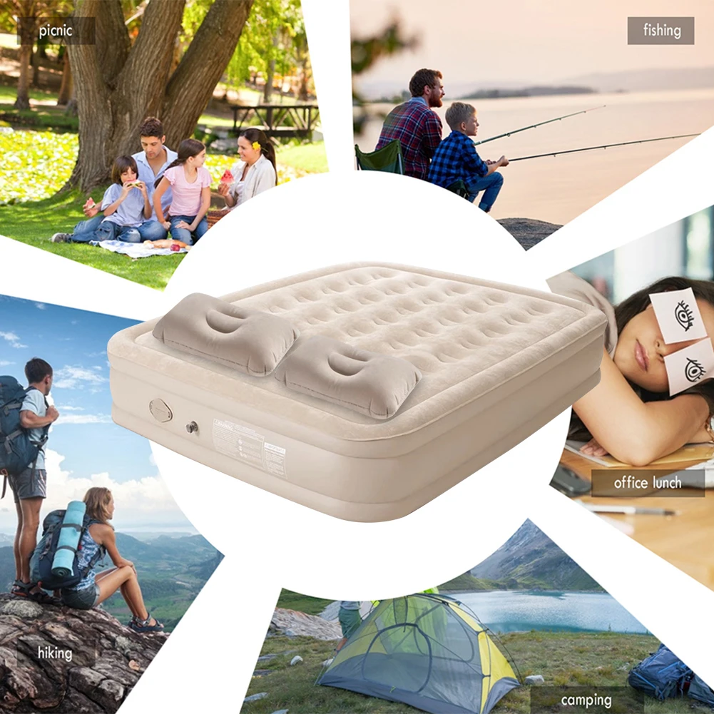 Inflatable Camping Mattress Air Pump Pillow Air Cushion Bed for Camping Tent camping sleeping pad