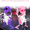 Halloween Toy Wind-up Dancing Skeleton Toy Kids Toddlers Mini 3D Print Shaking Skull Spring Clockwork Toy Funny Halloween Gifts 3
