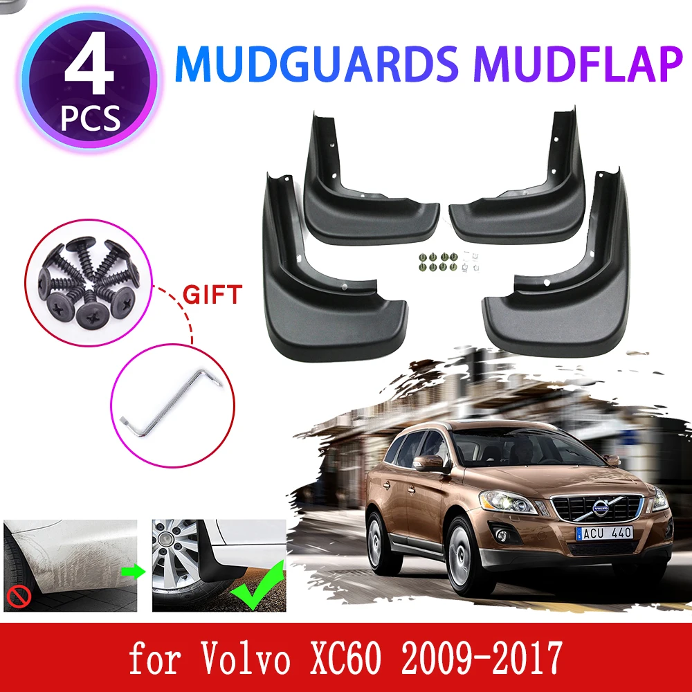

4 шт. для Volvo XC60 2009 2010 2011 2012 2013 2014 2015 2016 2017 брызговики крыло щитки Брызговики защитные аксессуары