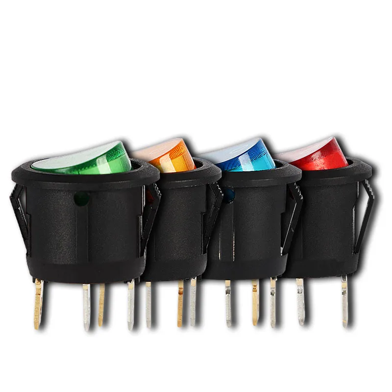 Round Power Rocker Switch, On/Off, 2 Position, 3 Pin, 220-230V