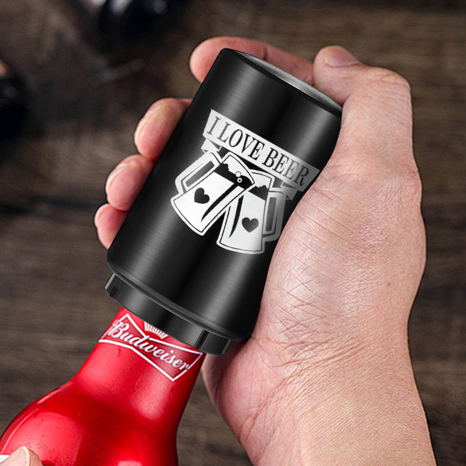 Automatic Beer Bottle Opener,Magnet Beer Opener,Stainless Steel Push Down Opener Wine Beer Soda Cap Opener Kitchen Accessories