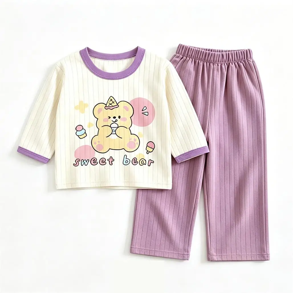 Set Pigiama Casual 2 Pezzi per Neonati, Graziosi Pullover + Pantaloni, Nuovi Completi Stampati per Bambini - immagine 6