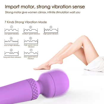 Multi-Frequency Silicone G Spot for Female AV Magic Wand Vibrator Women's USB Masturbator Vibrators Clitoris Vibrating Sex Toys 3