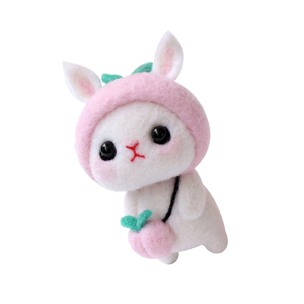 Felting Beginners Rabbit Felting Felt Animals Supplies DIY Craft Peach