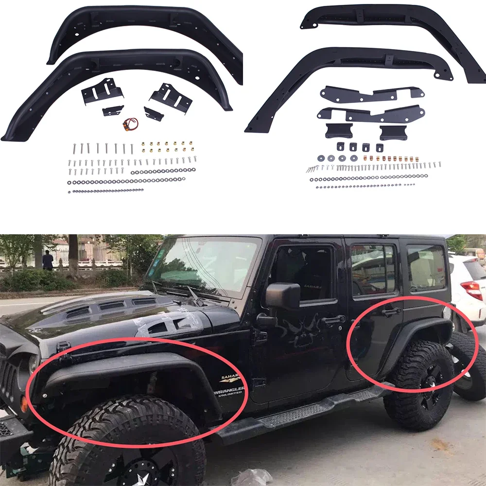 

4 шт., передние и задние фонари из алюминиевого сплава для Jeep Wrangler JK 2007-2017 J067