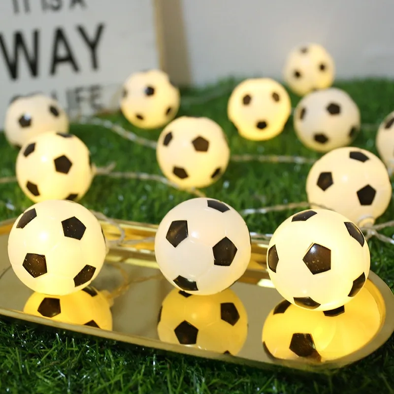 2Pcs Creative Football Solar Outdoor Light LED String Bar World Cup Theme Basketball Party Garden Lawn Park Landscape Decor Lamp