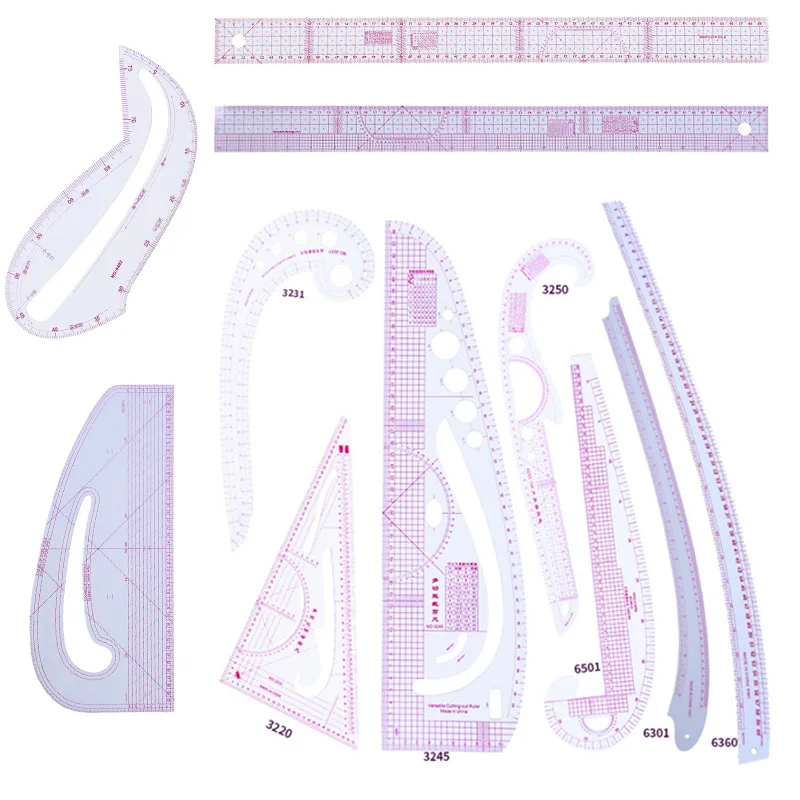 Description Picture 3 of itemFrench Curve Sewing Ruler Sewing Machine Ruler Cutting Ruler Clothing Sample Metric Rulers Sewing Accessories & Tools Drawing