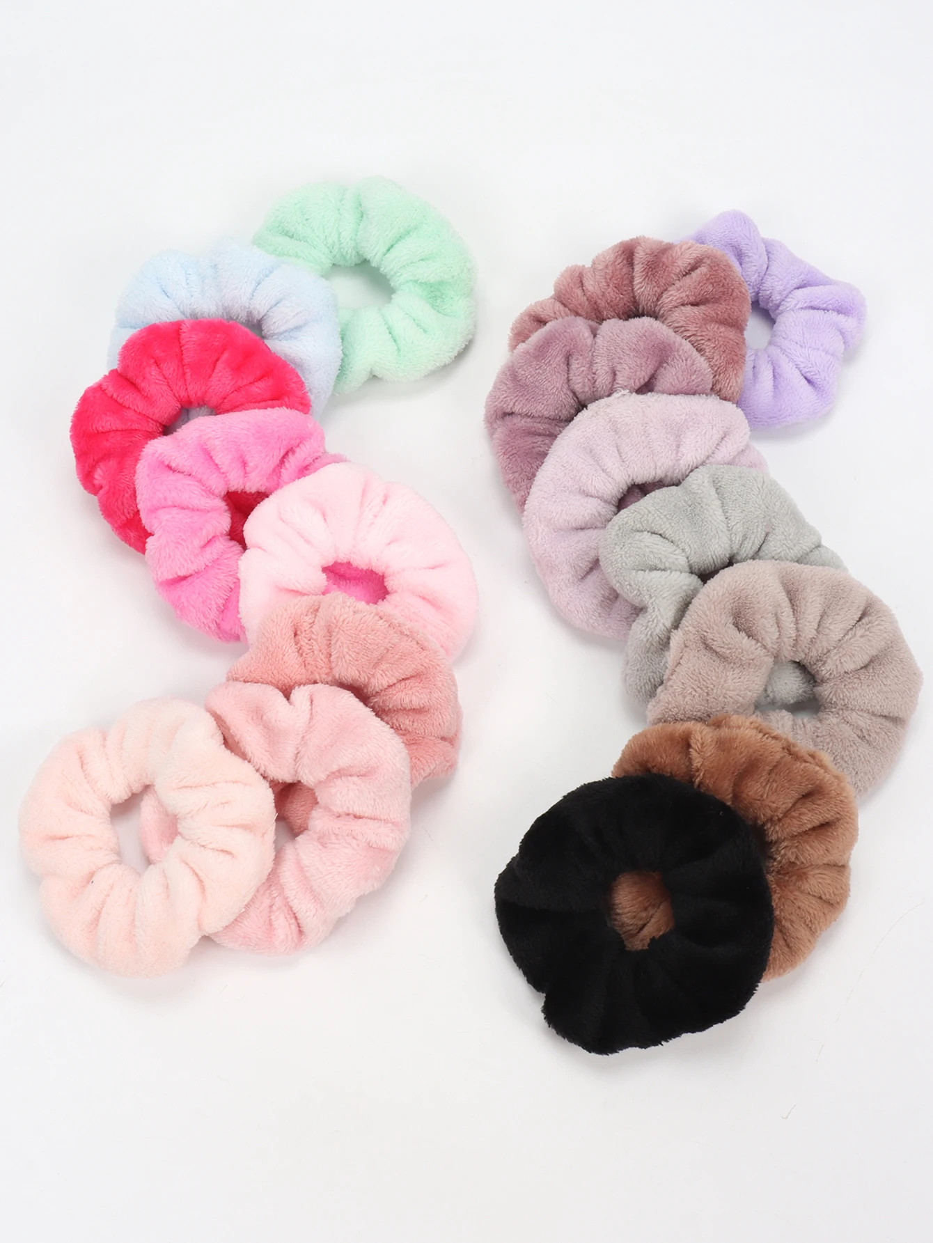 Flauschige Plüsch Haargummis Weiche Elastische Zopfgummis_voghion.com
