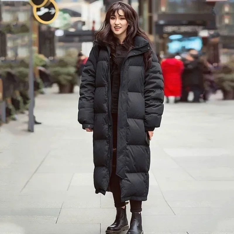 2024 New Women Down Jacket Winter Coat Female Mid Length Version Parkas Thick Large Size Outwear Hooded Leisure Time Overcoat