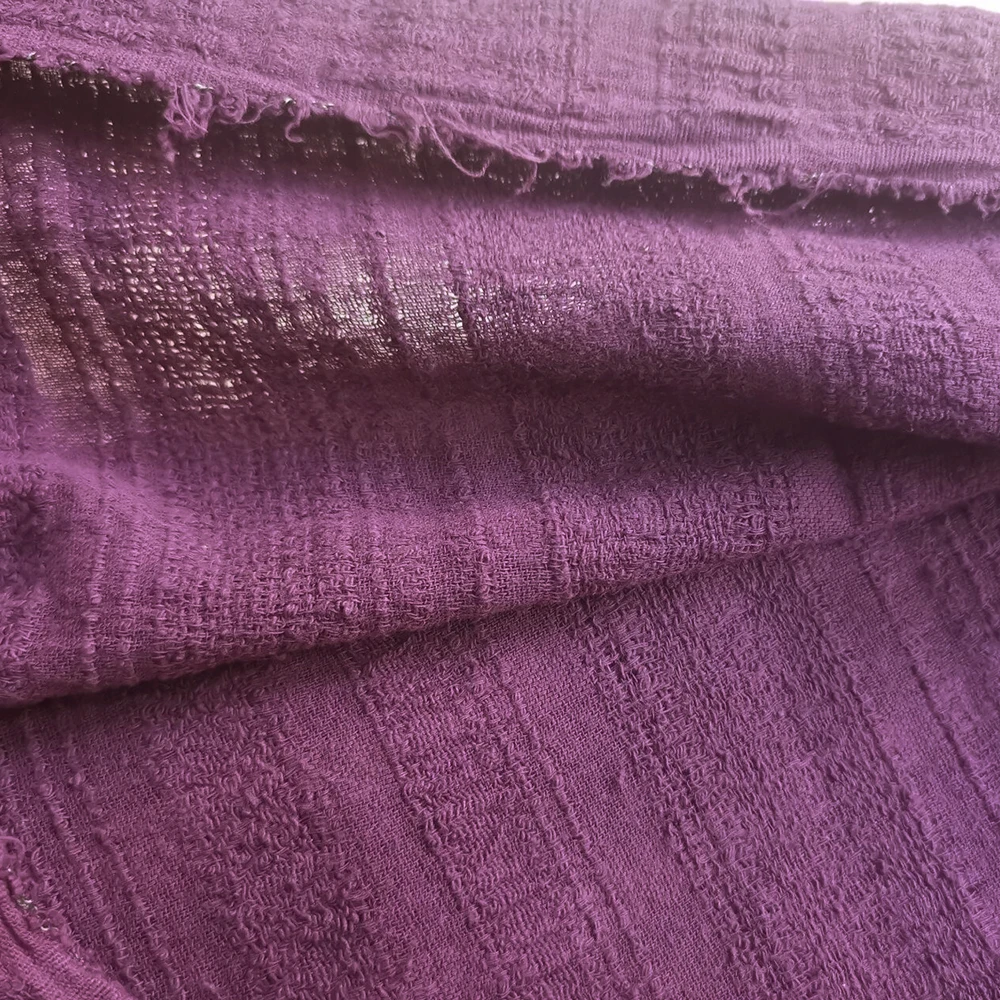 1 Meter X 1.28 Meter Vintage Jacquard Linen Cotton Gauze Fabric Crepe