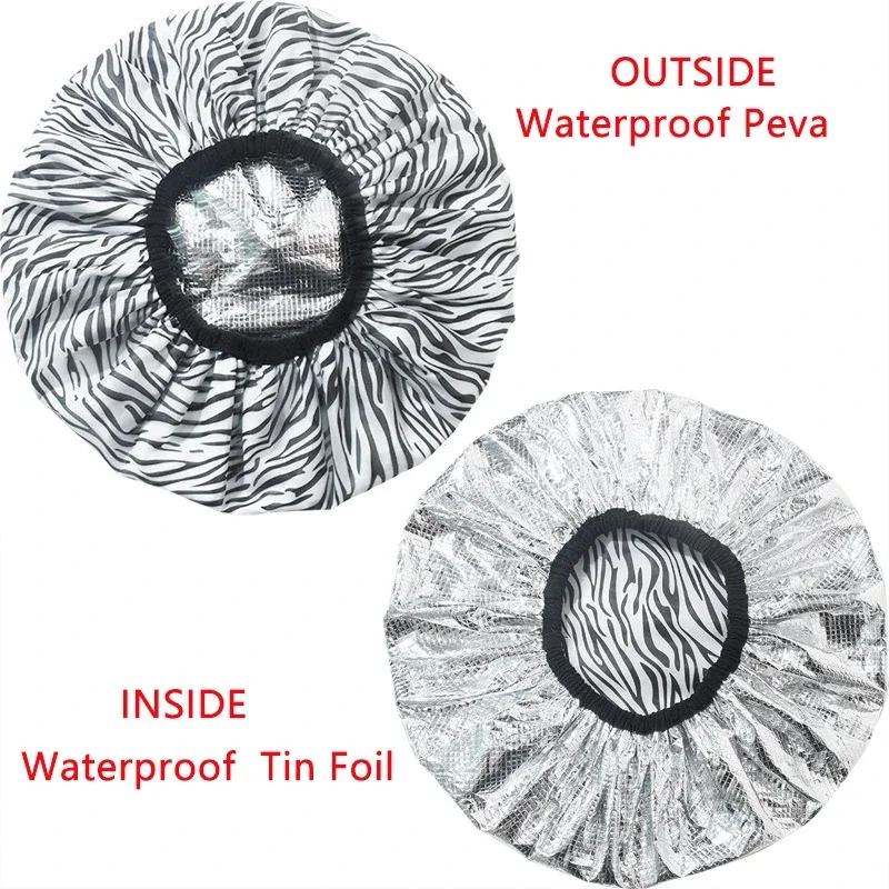 1PC Self-heating Tin Foil Hat Thickened Heating Steam Shower Caps Hair Mask Cap Portable Hair Salon Smooth Hair Oil Baking Cap