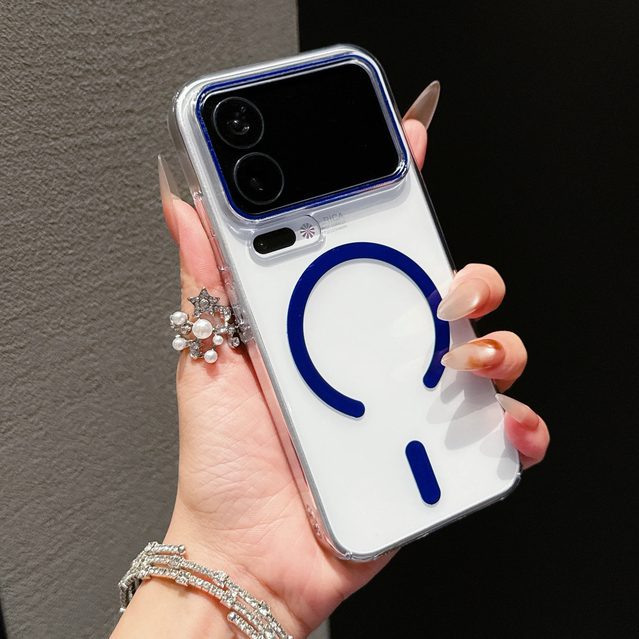 Crystal Clear Hard PC Candy Magnetic Phone Case for Wireless Charging - Ultra Slim Cover