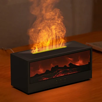 Portable Fireplace Diffuser Aroma Diffuser Essential Oil Diffuser USB Flame Air Humidifier Aromatherapy Charcoal Combustion 1