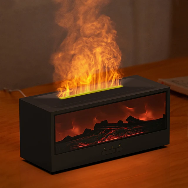 Portable Fireplace Diffuser Aroma Diffuser Essential Oil Diffuser USB Flame Air Humidifier Aromatherapy Charcoal Combustion 1