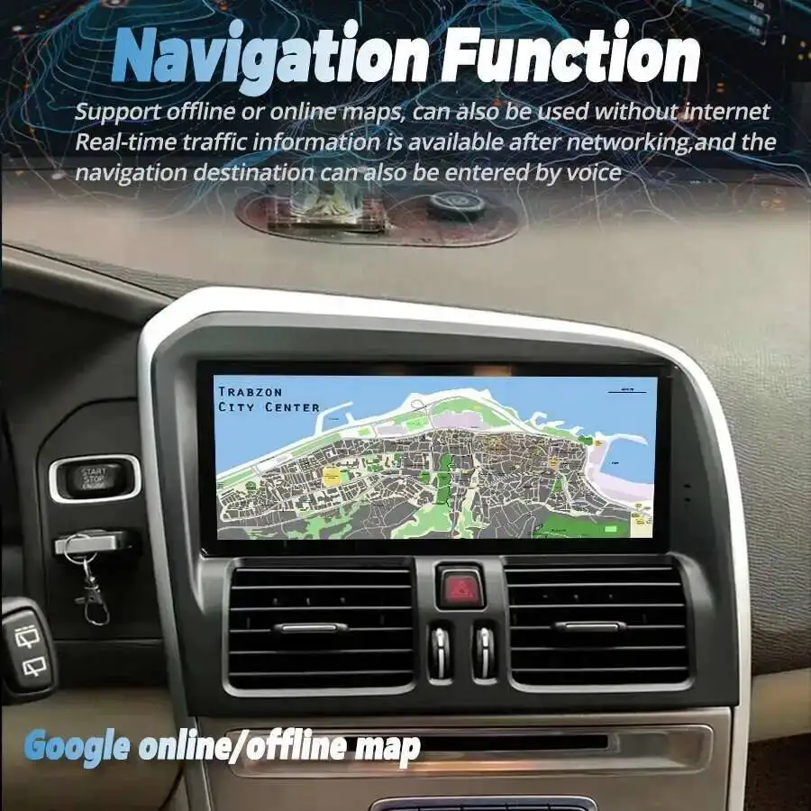 Per Volvo XC60 2009-2017 Stereo Navigazione 4G WiFi GPS Autoradio Lettore Multimediale Video Carplay Unità Principale 8.8 Pollici Android Auto - Image 4