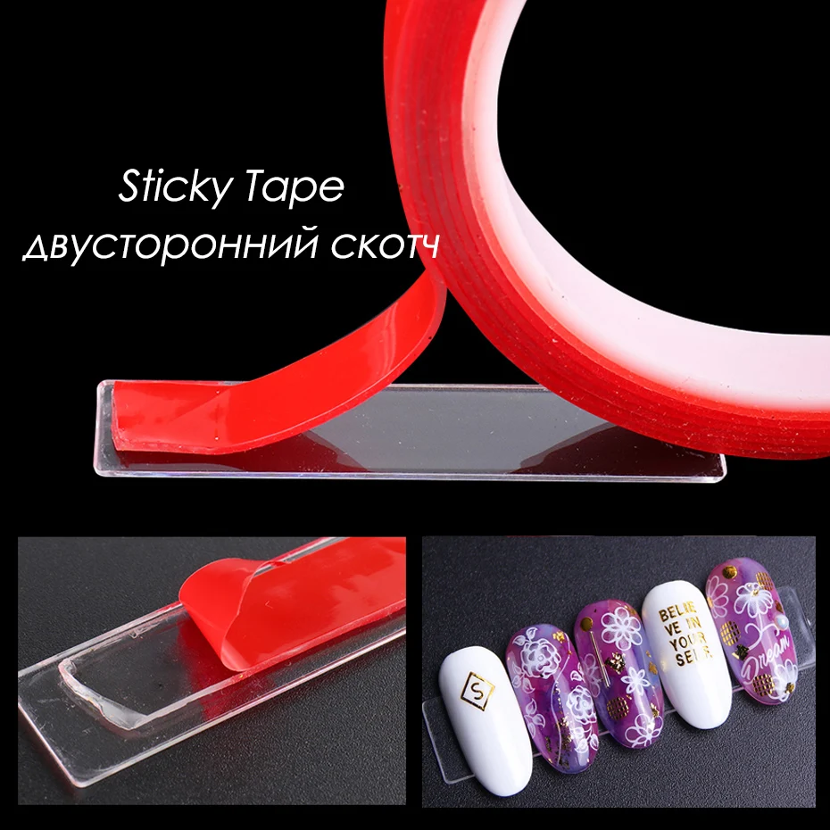 1Set False Nail Tips Nail Art Display Stand Transparent Practice Acrylic Gel Polish Holder Strip Manicure Showing Tools JI151-1