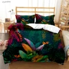 Tropical Leaf Fashon Duve All Season Duvet Cover Comforter Bedding Set Soft Quilt Cover and Pillowcases Single/Double/Queen/King 3